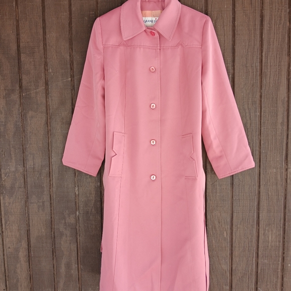 Vintage Grand Tier Trench Coat Dusty Rose - Picture 12 of 12
